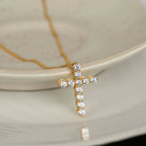 Celeste Crossline' 925 Silver Necklace