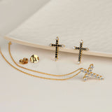 Celeste Crossline' 925 Silver Necklace