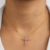 Celeste Crossline' 925 Silver Necklace