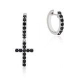 Crossline Noir' Black Spinel Earrings