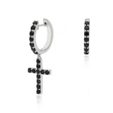 Crossline Noir' Black Spinel Earrings
