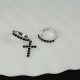 Crossline Noir' Black Spinel Earrings