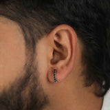 Crossline Noir' Black Spinel Earrings