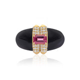 Twilight Rose' Pink Tourmaline 925 Silver Ring