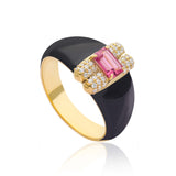 Twilight Rose' Pink Tourmaline 925 Silver Ring