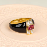 Twilight Rose' Pink Tourmaline 925 Silver Ring