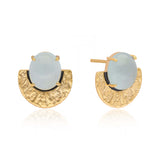 Aqua Noir' Aquamarine 925 Silver Earrings
