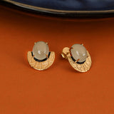 Aqua Noir' Aquamarine 925 Silver Earrings