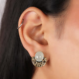 Aqua Noir' Aquamarine 925 Silver Earrings