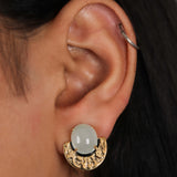 Aqua Noir' Aquamarine 925 Silver Earrings