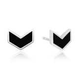 Dark Arrow – Black Enamel Chevron Studs