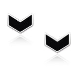 Dark Arrow – Black Enamel Chevron Studs