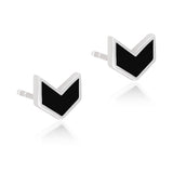 Dark Arrow – Black Enamel Chevron Studs