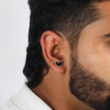 Dark Arrow – Black Enamel Chevron Studs