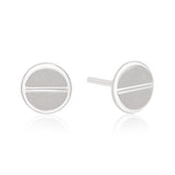 Modern Minimalist Sandblast Silver Split-Disc Studs