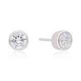 Round Solitaire CZ Stud Earrings