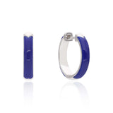 Rule the Circle — Blue Enamel Hoop Earrings