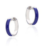 Rule the Circle — Blue Enamel Hoop Earrings