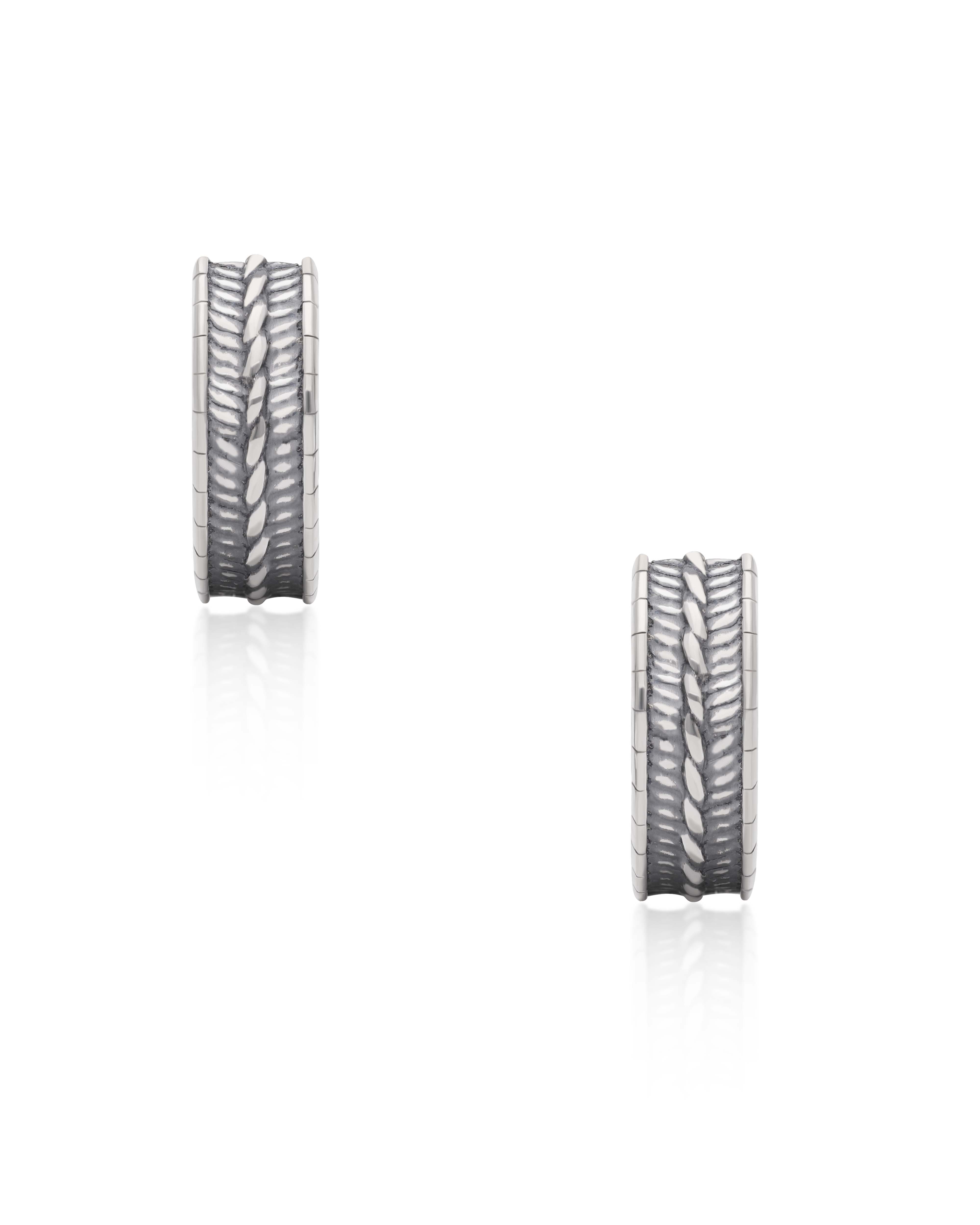 Forged in Silver — Rope Texture Hoop Earrings