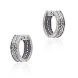 Forged in Silver — Rope Texture Hoop Earrings