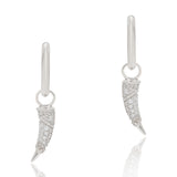 Untamed-CZ Sabre Tooth Drop Hoop Earrings