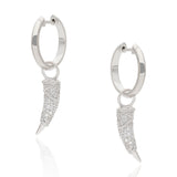 Untamed-CZ Sabre Tooth Drop Hoop Earrings