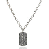 The Iron Scroll — Black Diamond Dog Tag Pendant