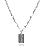The Iron Scroll — Black Diamond Dog Tag Pendant