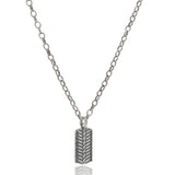 The Iron Scroll — Black Diamond Dog Tag Pendant