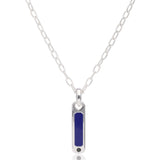Own the Night — Blue Enamel & Black Diamond Pendant