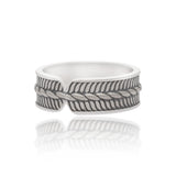 Silver Braid — Rope Texture Wide Band Ring