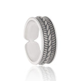 Silver Braid — Rope Texture Wide Band Ring