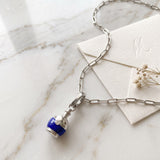 Potion Vial Pendant Charm in Blue Enamel