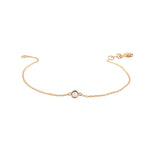 Bezel Chain Bracelet|14k Gold, Diamond