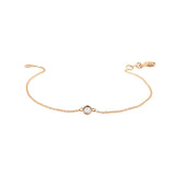 Bezel Chain Bracelet|14k Gold, Diamond
