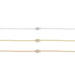Bezel Chain Bracelet|14k Gold, Diamond