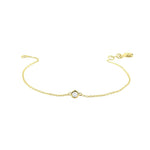 Bezel Chain Bracelet|14k Gold, Diamond