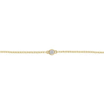 Bezel Chain Bracelet|14k Gold, Diamond