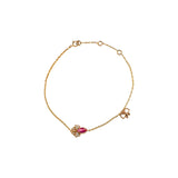 Ruby Butterfly Charm Bracelet
