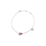 Ruby Butterfly Charm Bracelet