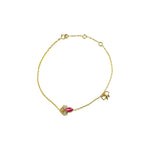 Ruby Butterfly Charm Bracelet