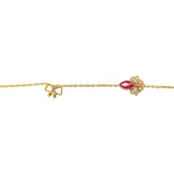 Ruby Butterfly Charm Bracelet