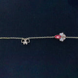 Ruby Butterfly Charm Bracelet