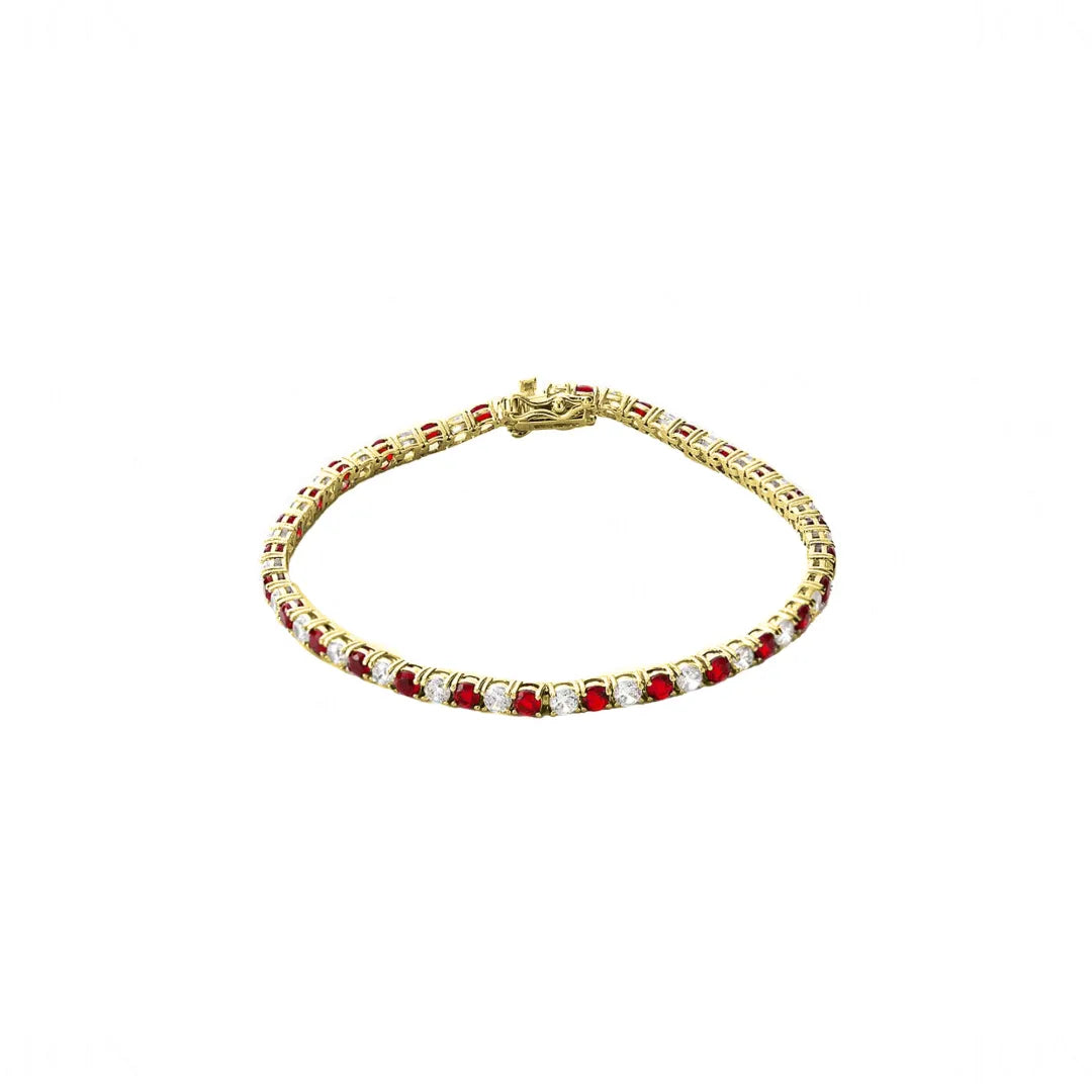 Ruby/Sapphire Diamond Tennis Bracelet