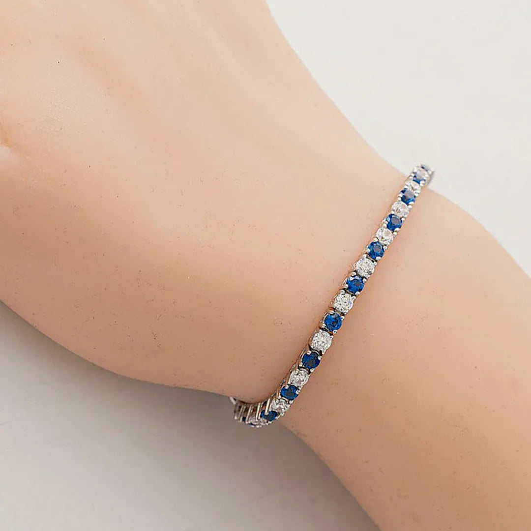 Ruby/Sapphire Diamond Tennis Bracelet