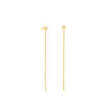 Bezel Diamond Thread Earrings