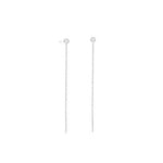Bezel Diamond Thread Earrings