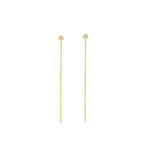Bezel Diamond Thread Earrings