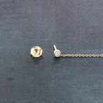 Bezel Diamond Thread Earrings