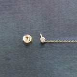 Bezel Diamond Thread Earrings